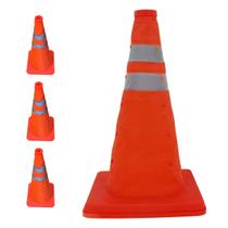 Cone de Obra Retratil Segurança Kit 3 Uni Estrada Sinalizador Portatil Viario Dobravel Pratico Balizador Rodovia Cone de Obra Retratil Segurança Kit 3 Uni Estrada Sinalizador Portatil Viario Dobravel Pratico Balizador Rodovia