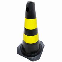Cone de Sinalização 50 cm Preto e Amarelo FIT Plastcor
