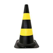 Cone de Sinalização 50cm Amarelo e Preto Plastcor