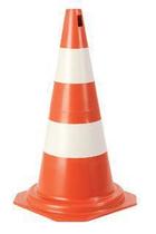 Cone De Sinalização 50cm Branco/Laranja - PLASTCOR