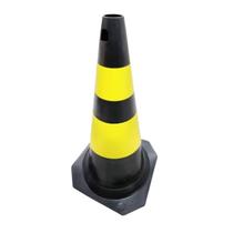 Cone de Sinalização 70cm Amarelo e Preto Plastcor Cone de Sinalização 70cm Amarelo e Preto Plastcor