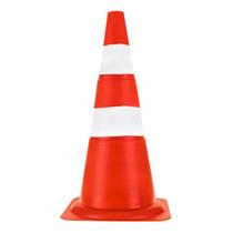 Cone de Sinalização 70cm Laranja e Branco Plastcor