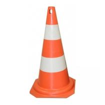 Cone De Sinalização 75cm Branco/Laranja - Plastcor