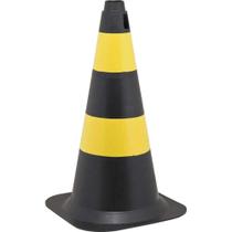 Cone de Sinalização com 50 cm, Preto e Amarelo, em Polietileno Vonder OstenVonder
