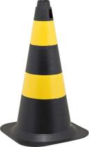 Cone de Sinalização com 50 Cm, Preto e Amarelo, em Polietileno, Vonder Vdo2292