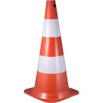 Cone de Sinalização com 75 cm, Branco e Laranja, em Polietileno Vonder