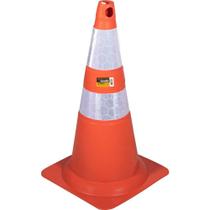 Cone de sinalização com 75 cm flexível 2 faixas