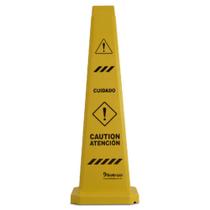 Cone de Sinalização Cuidado 116x32,5cm - BRALIMPIA