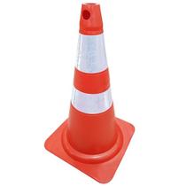 Cone de Sinalização e Segurança, Laranja e Branco, Plastcor, Zebrado, 75 cm