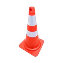 Cone de Sinalização Flexível Plastcor com Refletivo Laranja e Branco 75cm