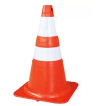 Cone de Sinalização Norma NBR Flexível 74cm Laranja e Branco