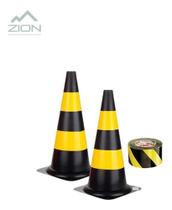 Cone De Sinalização P/ Estacionamento Rua 50cm + Fita Zebrada