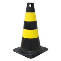 Cone de Sinalização PLT 50cm Preto e Amarelo Plastcor 388483