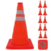 Cone de Sinalizaçao Portatil Dobravel Kit 10 Uni Construçao Retratil Balizador Trafego Obra Estacionamento Segurança Cone de Sinalizaçao Portatil Dobravel Kit 10 Uni Construçao Retratil Balizador Trafego Obra Estacionamento Segurança