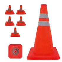 Cone de Sinalizaçao Portatil Kit 5 Uni Dobravel Retratil Balizador Trafego Obra Estacionamento Construçao Segurança Cone de Sinalizaçao Portatil Kit 5 Uni Dobravel Retratil Balizador Trafego Obra Estacionamento Construçao Segurança