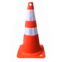 Cone de Sinalização Refletivo Flexível 50 cm Laranja e Branco Plastcor Cone de Sinalização Refletivo Flexível 50 cm Laranja e Branco Plastcor