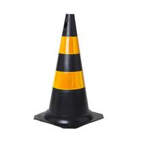 Cone de Sinalização Rígido PRETO/AMARELO 50CM 58485 KTELI