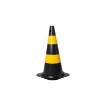 Cone de Sinalização Trânsito em PVC 50 cm Preto e Amarelo Cone de Sinalização Trânsito em PVC 50 cm Preto e Amarelo