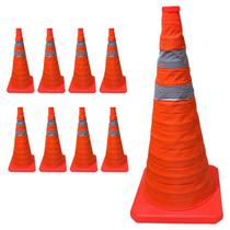 Cone de Transito Retratil Kit 8 Segurança Balizador Portatil Sinalizador Viario Alerta Obra Rodovia Estacionar Flexivel Cone de Transito Retratil Kit 8 Segurança Balizador Portatil Sinalizador Viario Alerta Obra Rodovia Estacionar Flexivel