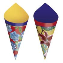 Cone Decorativo Para Festa Junina Composê - Cromus 24 Unidades - Rizzo Embalagens