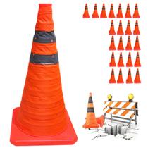 Cone Estrada Flexivel Retratil Kit 23 Uni Alerta Portatil Dobravel Transito Sinalizaçao Rodovia Obra Balizador Segurança Cone Estrada Flexivel Retratil Kit 23 Uni Alerta Portatil Dobravel Transito Sinalizaçao Rodovia Obra Balizador Segurança