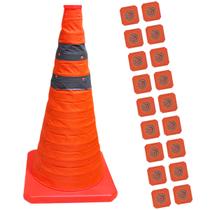 Cone Estrada Kit 18 Uni Retratil Alerta Transito Portatil Dobravel Flexivel Sinalizaçao Rodovia Obra Balizador Segurança Cone Estrada Kit 18 Uni Retratil Alerta Transito Portatil Dobravel Flexivel Sinalizaçao Rodovia Obra Balizador Segurança