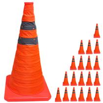 Cone Estrada Retratil Kit 19 Uni Alerta Transito Portatil Dobravel Flexivel Sinalizaçao Rodovia Obra Balizador Segurança Cone Estrada Retratil Kit 19 Uni Alerta Transito Portatil Dobravel Flexivel Sinalizaçao Rodovia Obra Balizador Segurança