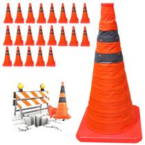 Cone Estrada Retratil Kit 21 Uni Alerta Transito Portatil Dobravel Flexivel Sinalizaçao Rodovia Obra Balizador Segurança Cone Estrada Retratil Kit 21 Uni Alerta Transito Portatil Dobravel Flexivel Sinalizaçao Rodovia Obra Balizador Segurança