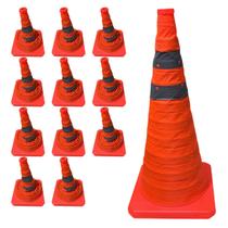 Cone Estrada Rodovia Kit 11 Uni Retratil Alerta Transito Portatil Dobravel Flexivel Sinalizaçao Obra Balizador Segurança Cone Estrada Rodovia Kit 11 Uni Retratil Alerta Transito Portatil Dobravel Flexivel Sinalizaçao Obra Balizador Segurança