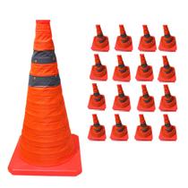 Cone Estrada Rodovia Retratil Alerta Kit 16 Uni Transito Portatil Dobravel Flexivel Sinalizaçao Obra Balizador Segurança Cone Estrada Rodovia Retratil Alerta Kit 16 Uni Transito Portatil Dobravel Flexivel Sinalizaçao Obra Balizador Segurança