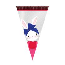 Cone Festa Brilho de Páscoa Menina Coelha 18x30cm - 50 unidades - Cromus Páscoa