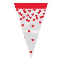 Cone Festa Corações - 17,5x29,5cm - 50 unidades - Cromus - Rizzo