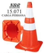 CONE FLEXÍVEL 75cm - NBR 15.071 - ADESIVO REFLETIVO - MARCA PLASTCOR - COD 700.31017
