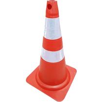 Cone Flexível Laranja 75cm Refletivo Sinalização Plastcor