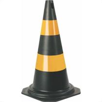 Cone Flexivel Plastcor Plastico Preto Refletivo 75Cm