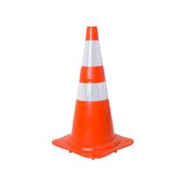 Cone Flexível Refletivo 75cm NBR 15071 Laranja e Branco Plastcor