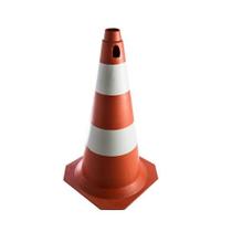 Cone Laranja e Branco de Plástico 75cm - PLASTCOR-700.00503