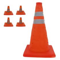 Cone Obra Aviso Kit 4 Uni Emergencia Acidente Retratil Dobravel Flexivel Segurança Rodovia Estrada Balizador Cone Obra Aviso Kit 4 Uni Emergencia Acidente Retratil Dobravel Flexivel Segurança Rodovia Estrada Balizador