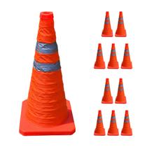 Cone Obra Kit 10 Uni Retratil Segurança Estrada Sinalizador Portatil Viario Dobravel Pratico Balizador Rodovia Guarda