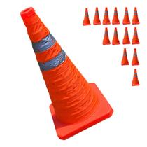 Cone Obra Retratil Estrada Kit 13 Uni Portatil Sinalizador Viario Dobravel Segurança Rodovia Guarda Pratico Balizador Cone Obra Retratil Estrada Kit 13 Uni Portatil Sinalizador Viario Dobravel Segurança Rodovia Guarda Pratico Balizador