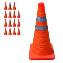 Cone Obra Retratil Estrada Kit 15 Uni Portatil Sinalizador Viario Dobravel Segurança Rodovia Guarda Pratico Balizador Cone Obra Retratil Estrada Kit 15 Uni Portatil Sinalizador Viario Dobravel Segurança Rodovia Guarda Pratico Balizador