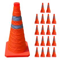 Cone Obra Retratil Estrada Kit 18 Uni Sinalizador Portatil Segurança Rodovia Guarda Pratico Balizador Viario Dobravel Cone Obra Retratil Estrada Kit 18 Uni Sinalizador Portatil Segurança Rodovia Guarda Pratico Balizador Viario Dobravel