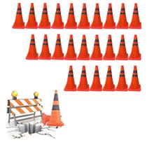 Cone Obra Retratil Kit 25 Uni Segurança Estrada Sinalizador Portatil Guarda Dobravel Pratico Viario Rodovia Balizador Cone Obra Retratil Kit 25 Uni Segurança Estrada Sinalizador Portatil Guarda Dobravel Pratico Viario Rodovia Balizador