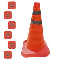 Cone Obra Retratil Kit 6 Uni Estrada Portatil Segurança Sinalizador Viario Dobravel Pratico Balizador Rodovia Guarda Cone Obra Retratil Kit 6 Uni Estrada Portatil Segurança Sinalizador Viario Dobravel Pratico Balizador Rodovia Guarda