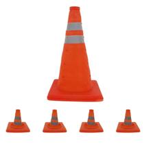 Cone Obra Retratil Portatil Kit 4 Uni Sinalizador Transito Flexivel Segurança Estrada Rodovia Balizador Estacionamento Cone Obra Retratil Portatil Kit 4 Uni Sinalizador Transito Flexivel Segurança Estrada Rodovia Balizador Estacionamento