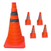 Cone Obra Retratil Segurança Kit 4 Uni Estrada Sinalizador Portatil Viario Dobravel Pratico Balizador Rodovia