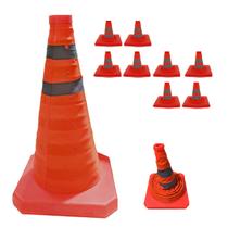 Cone Obra Retratil Segurança Kit 8 Uni Estrada Sinalizador Portatil Viario Dobravel Pratico Balizador Rodovia Guarda