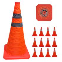 Cone Obra Segurança Kit 12 Uni Retratil Dobravel Flexivel Rodovia Sinalizaçao Estrada Rua Estacionamento Balizador Cone Obra Segurança Kit 12 Uni Retratil Dobravel Flexivel Rodovia Sinalizaçao Estrada Rua Estacionamento Balizador