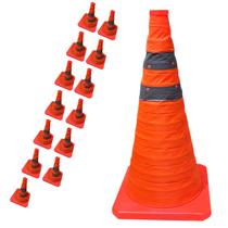 Cone Obra Segurança Retratil Kit 13 Uni Dobravel Flexivel Rodovia Sinalizaçao Estrada Rua Estacionamento Balizador Cone Obra Segurança Retratil Kit 13 Uni Dobravel Flexivel Rodovia Sinalizaçao Estrada Rua Estacionamento Balizador