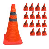 Cone Obra Segurança Retratil Kit 15 Uni Rodovia Sinalizaçao Estrada Rua Dobravel Flexivel Estacionamento Balizador Cone Obra Segurança Retratil Kit 15 Uni Rodovia Sinalizaçao Estrada Rua Dobravel Flexivel Estacionamento Balizador